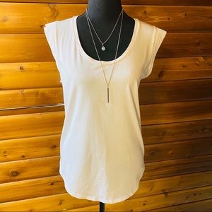White cap sleeve T-shirt by Loft